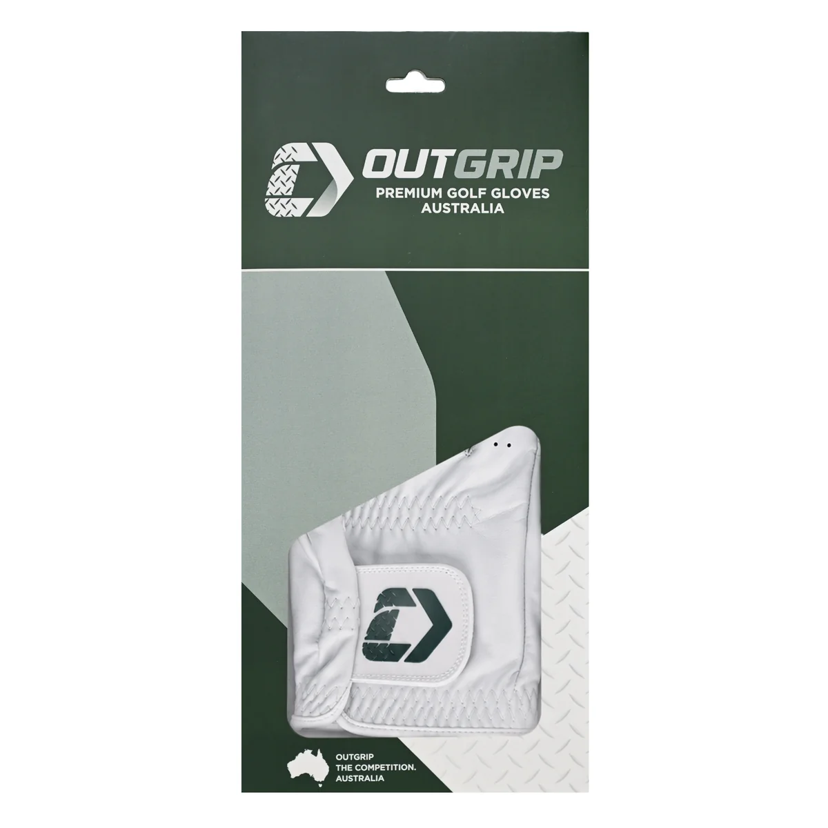 Outgrip Australia golf glove and branded retail packaging