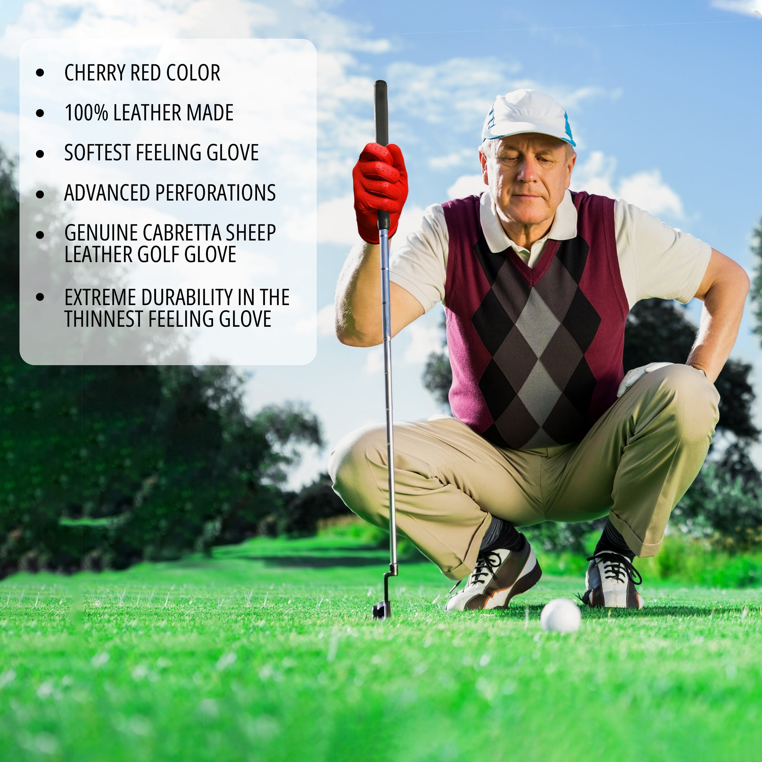Cherry Red Golf Glove